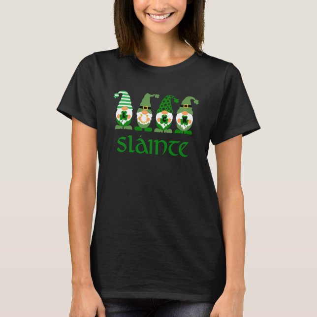 T-shirt Slainte Irish Gnome salue la bonne santé St Paddys (Devant)