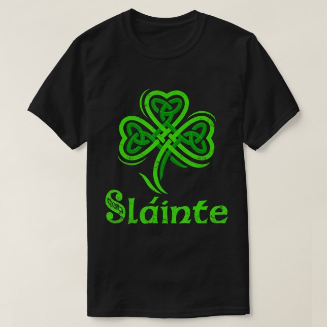 T-shirt Slainte Irlandais Bravo Bon Jour de la Saint Patri (Design devant)