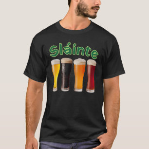 T-shirt Slainte St Patrick's Day Drôle bière buveur irland
