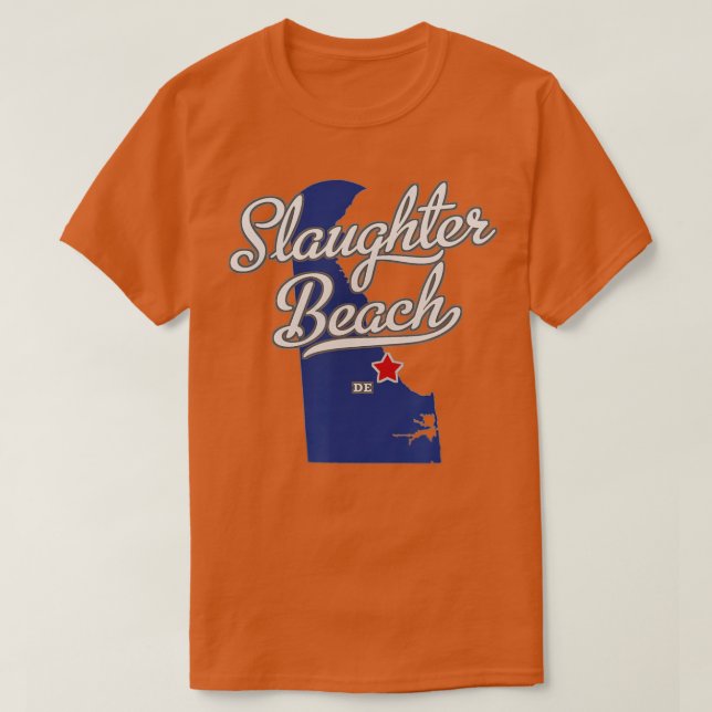 T-shirt Slaughter Beach Delaware DE Carte (Design devant)