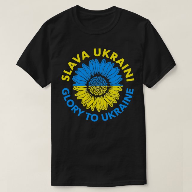 T-shirt Slava gloire ukrainienne en Ukraine  (Design devant)