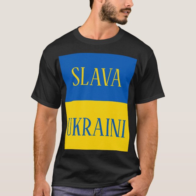 T-shirt Slava Ukraini Glory to Ukraine flag (Devant)