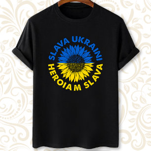 T-shirt Slava Ukraini Heroiam tournesol de slave drapeau U