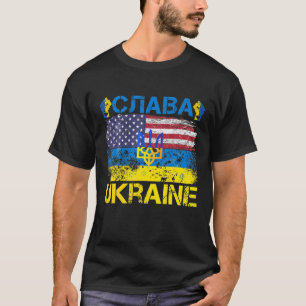 T-shirt Slava Ukraini Soutenir L'Ukraine Je Me Tiens Avec