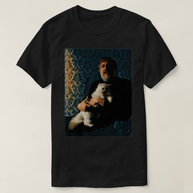 T-shirt Slavoj Zizek avec Chat stylisé (Design devant)