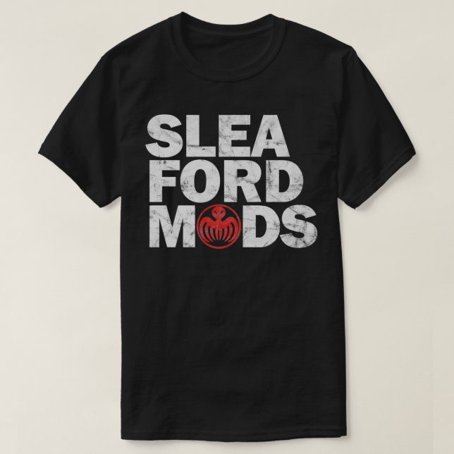 T-shirt Sleaford Mods WhiteRed Worn Look (Design devant)