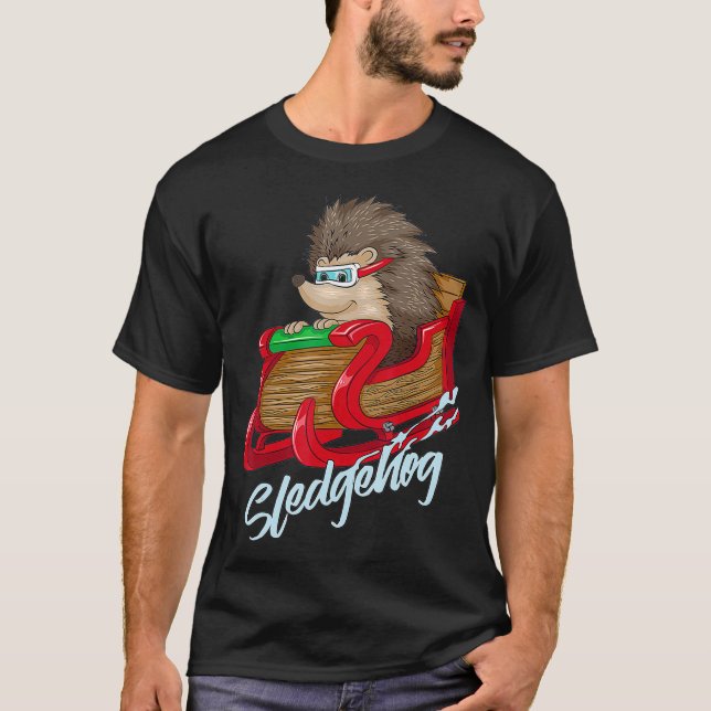 T-shirt Sledgehog Funny Hérisson Sleigh animal de compagni (Devant)