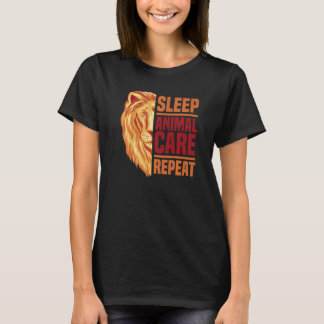 T-shirt Sleep Animal Care Repeat Animal Lover Zoo Keeper Z