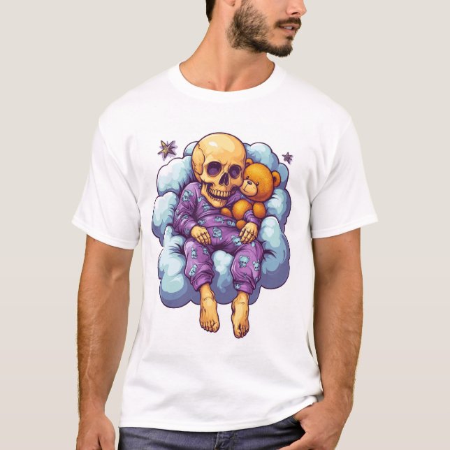 T-shirt Sleepy Bones � Cute & Funny Bedtime Skull (Devant)