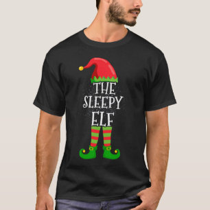 T-shirt Sleepy Elf Famille Correspondant Groupe de Noël Dr