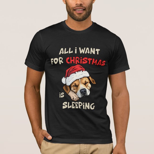 T-shirt Sleepy Puppy Christmas mens design de chemise (Devant)