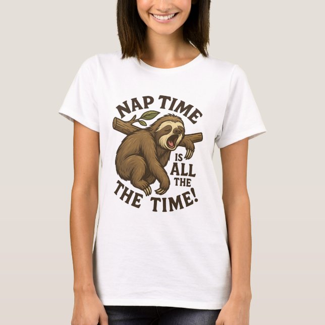 T-shirt Sleepy Sloth Funny (Devant)