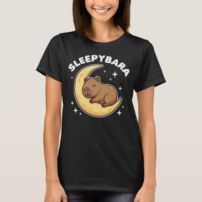 T-shirt Sleepybara Cute Capybara (Devant)