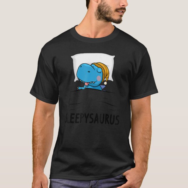 T-shirt Sleepysaurus près de Dinosaur Dino Rex nuit robe S (Devant)