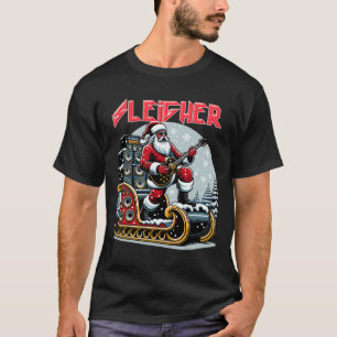 T-shirt Sleigher Hail Père Noël Lourd Metal Christmas Rock