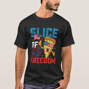 T-shirt Slice Of Freedom 4 Juillet Pizza USA Drapeau Sungl