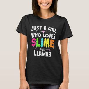 T-shirt Slime et lamas pour filles femmes