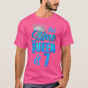 T-shirt Slime Queen 7e fête d'anniversaire 7 ans fille Bl