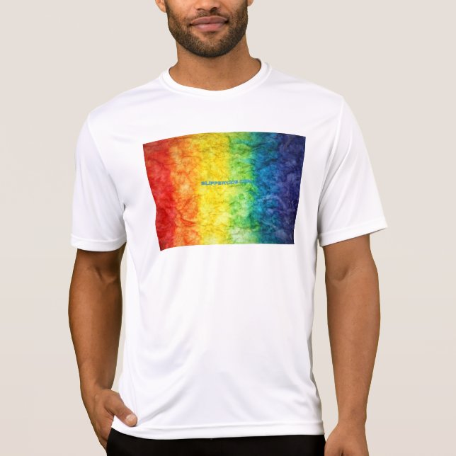 T-shirt SlipperyJoe drapeau gay pride couleurs arc-en-ciel (Devant)