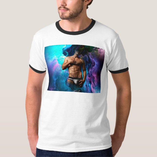 T-shirt SlipperyJoe homme musclé sous-vêtements bulle dyna (Devant)