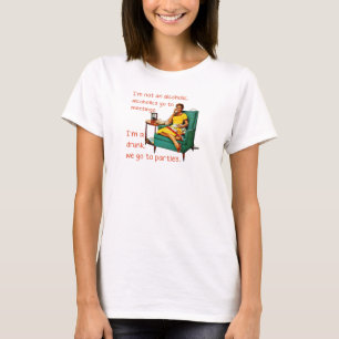 T-shirt SlipperyJoe socialisation boisson fête vintage fem