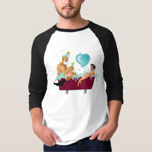 T-shirt SlipperyJoe's deux gays hommes aiment la baignoire