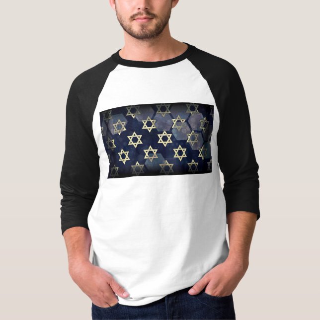 T-shirt SlipperyJoe's Happy Hanoukka multiple Star de Davi (Devant)