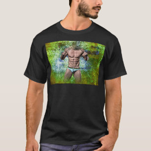T-shirt SlipperyJoe's homme adulte très musclé torse nu 