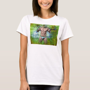 T-shirt SlipperyJoe's homme adulte très musclé torse nu 