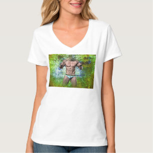 T-shirt SlipperyJoe's homme adulte très musclé torse nu 