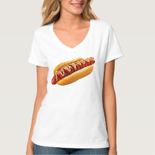 T-shirt SlipperyJoe's hot dog niché doucement pain jaune v