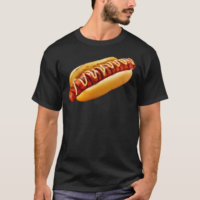 T-shirt SlipperyJoe's hot dog niché doucement pain jaune v (Devant)