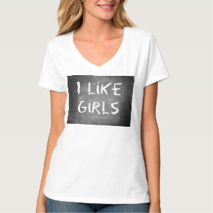 T-shirt SlipperyJoe's J'aime les filles tableau noir sale