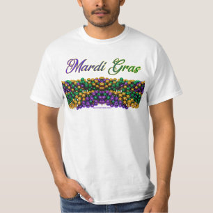 T-shirt SlipperyJoe's Mardi Gras Colliers en perles violet