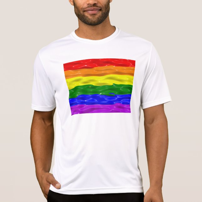 T-shirt SlipperyJoe's rainbow pride couleurs liquide brill (Devant)