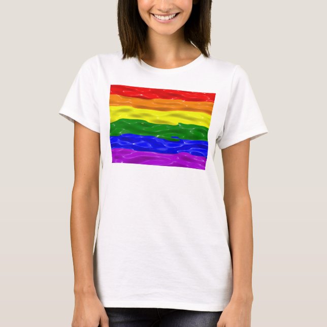 T-shirt SlipperyJoe's rainbow pride couleurs liquide brill (Devant)