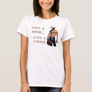 T-shirt SlipperyJoe's sauve cheval monter chapeau de cowbo