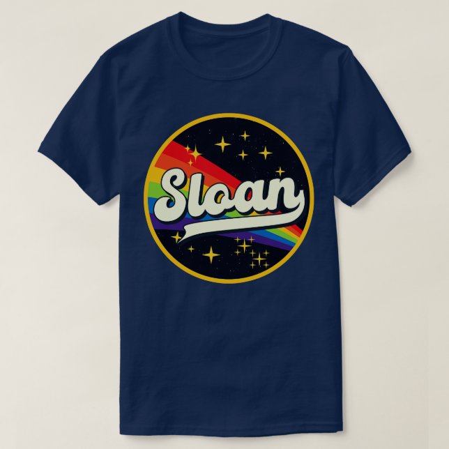 T-shirt Sloan Rainbow Dans L'Espace Style Vintage (Design devant)