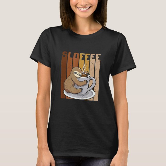 T-shirt Sloffee Boire de café Sloth (Devant)