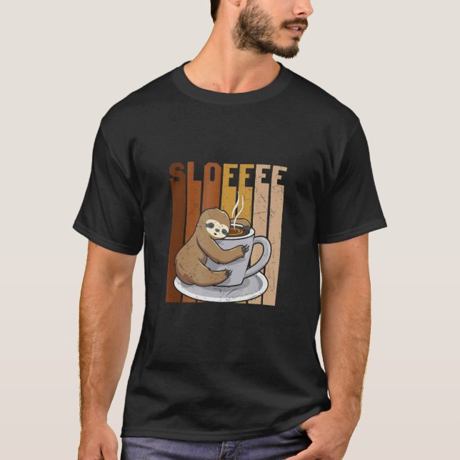 T-shirt Sloffee Boire de café Sloth (Devant)