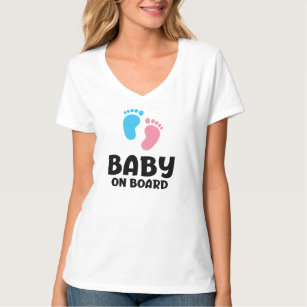 T-shirt Slogan baby on board - bébé à bord, en voiture. 