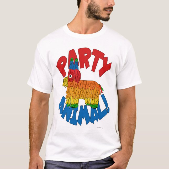 T-shirt Slogan caricature Pinata sur l'animal du parti (Devant)