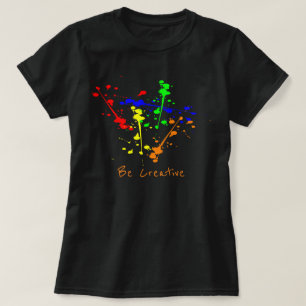 T-shirt Slogan créatif éclaboussure de peinture d'art abst
