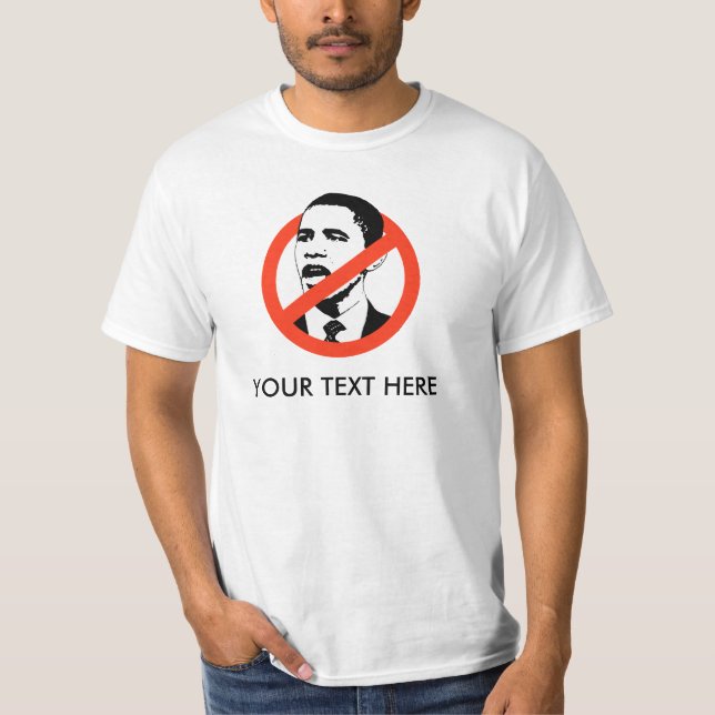 T-SHIRT SLOGAN CUSTOMISÉ D'ANTI-OBAMA (Devant)