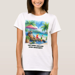 T-shirt Slogan de chat drôle à l'herbe à chat