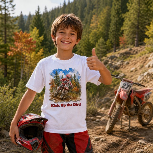 T-shirt Slogan de course de moto cross pour garçons (Créateur téléchargé)