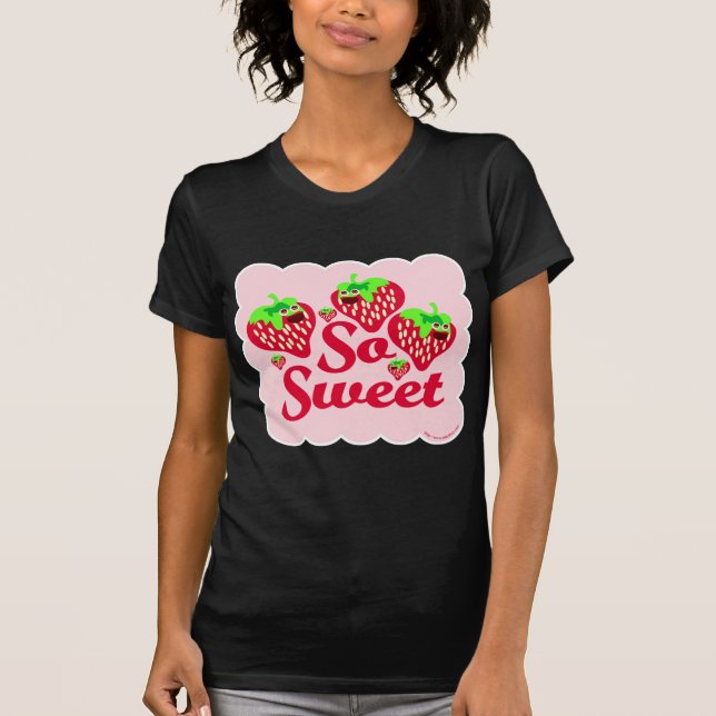 T-shirt Slogan de dessin de fraise sucrée (Devant)