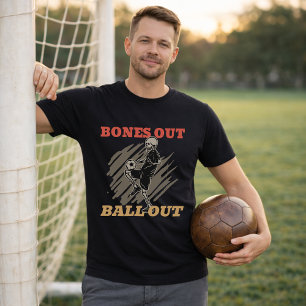 T-shirt Slogan de fan de football Bones Out Ball Out