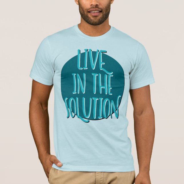 T-shirt Slogan de récupération en direct dans la solution (Devant)