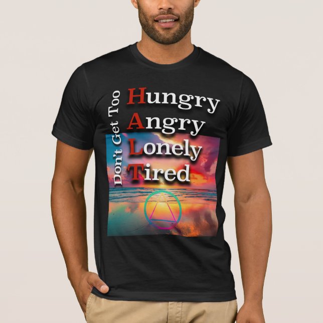 T-shirt Slogan de récupération HALT Sunrise (Devant)